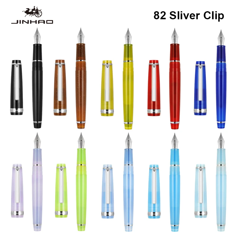 Luxury Silver Clip Fountain Pen - Elegant Extra Fine Nib Writing Instrument