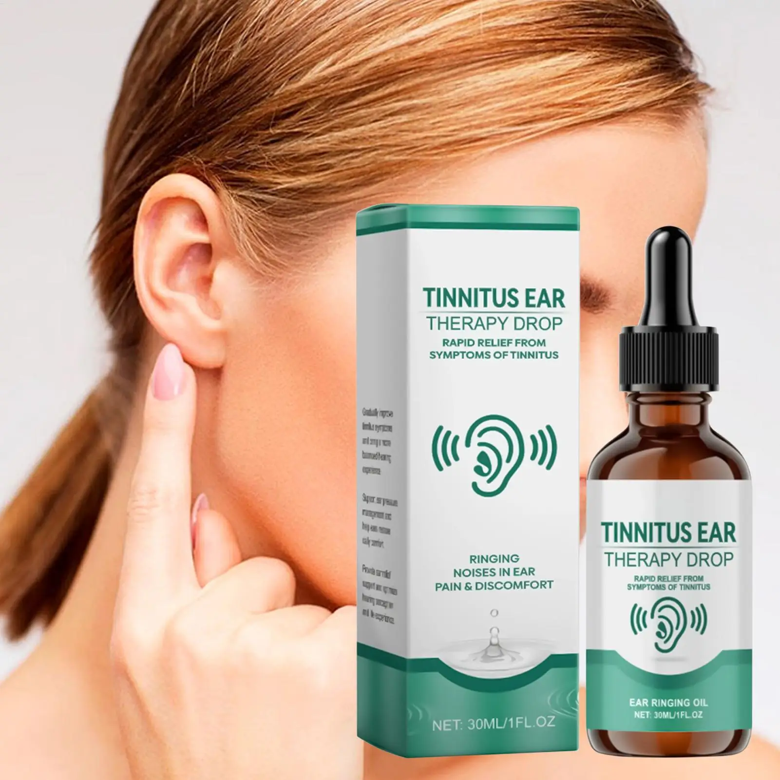 30ML Ear Care Liquid Drops Improve Tinnitus Reduce Hearing Loss Relief Deafness Earache Gentle Ear Ringing Treatments Oils