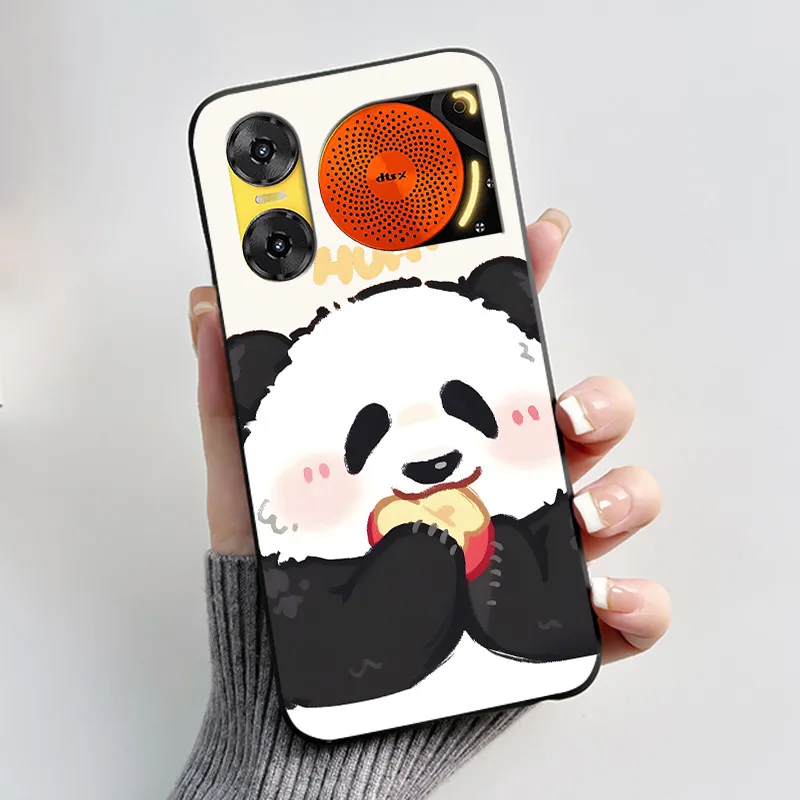 Cute Rabbit Black Silicone Phone Case, Soft TPU Cover