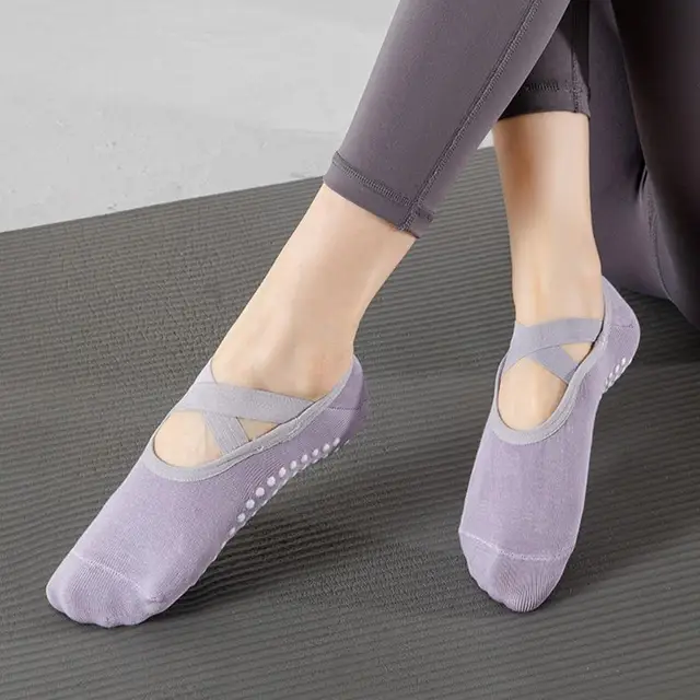 Anti-Slip Yoga Socks for Women - Breathable Backless Grip Socks for Ballet, Pilates, Barre & Dance Non-Skid Sports Socks 3