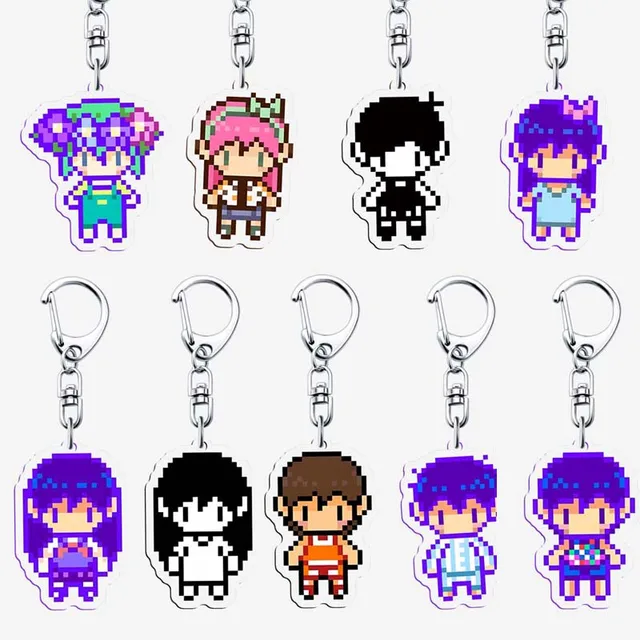 New Game Omori Pixel Acrylic Pendant Keychain Classic Basil Kel Sunny  Figures Key Chain Bag Charm Accessories Student Fans Gift - AliExpress