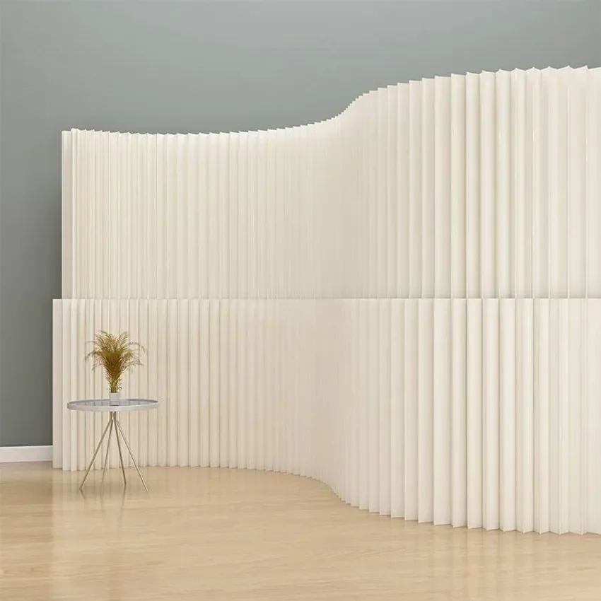 2M Customizable Home Decor White Folding Organ Paper Wall Removable Screens & Room Dividers For Office Porch Partition