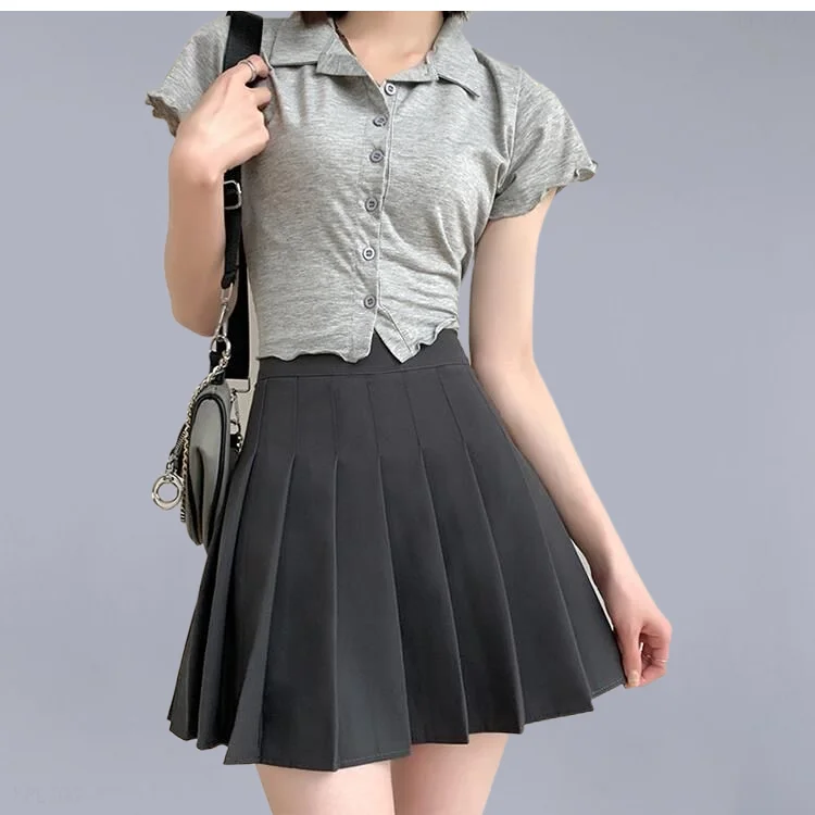 KOJOOIN Jupe à carreaux pour femme - Mini jupe plissée gothique - Taille haute - Robe de cosplay - Ligne A à lacets (emballage réutilisable), Raisin, L