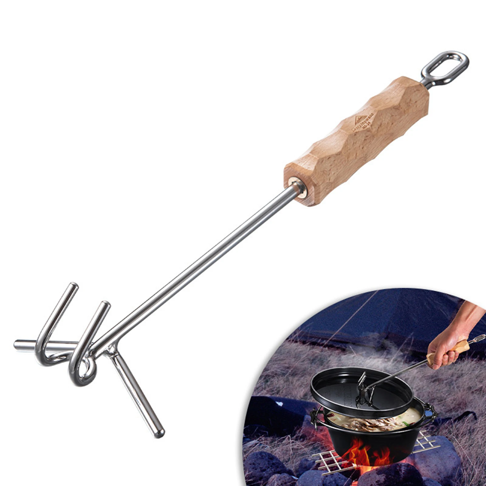 

Dutch Oven Lid Lifter Stainless Steel Material Lightweight Durable Perfect for Camping Y Shape Versatile Design
