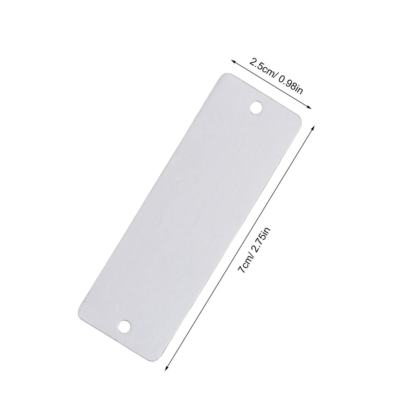10Pcs 빈 스테인레스 스틸 명판 직사각형 70x25mm 태그 번호 표시 펜던트 용 광택 금속 조각 플레이트
