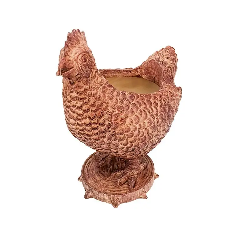 

Chicken Planter Pot Cute Chicken Flower Pot Cartoon Bonsai Plant Holder Resin Succulent Pot For Patio Balcony Yard Ornament