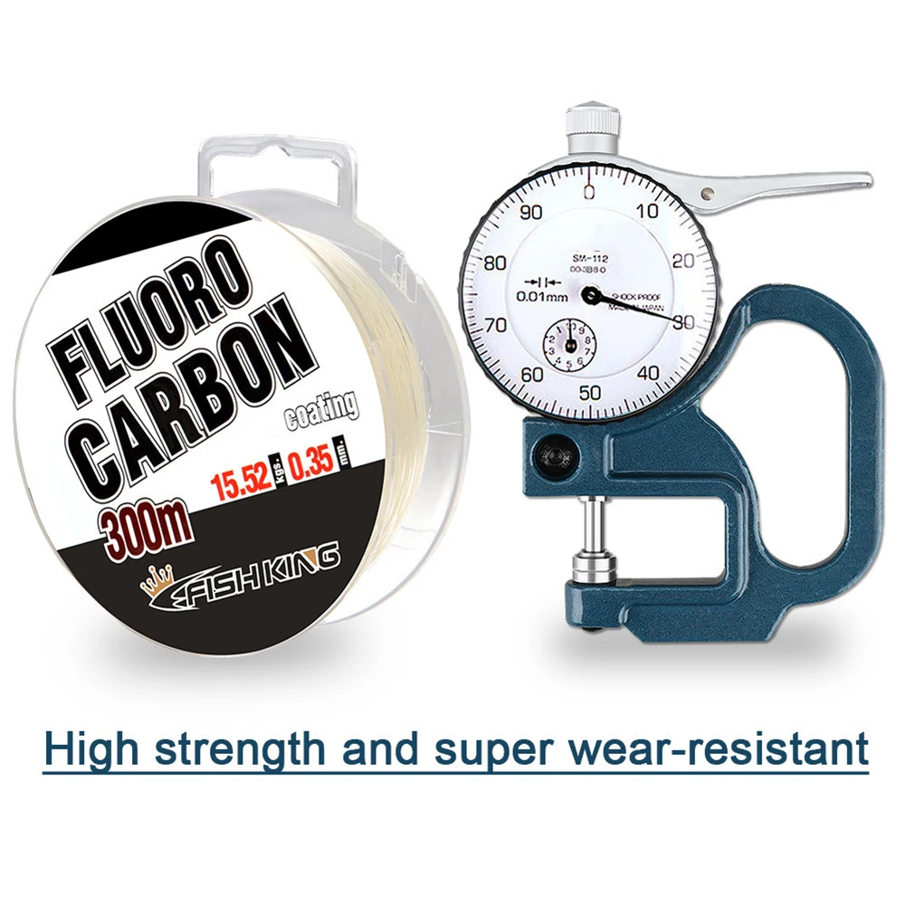 Ligne De Pêche Fluorocarbone 300 M - Invisible Dans L'eau - Résistante à L'abrasion - Diamètre 0.3 à 0.5 Mm - 6