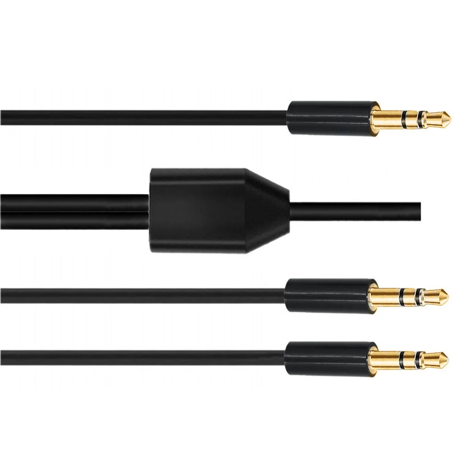 Stereo Audio Y Splitter Cable - 3.5mm Male to Dual TRS Male Connectors