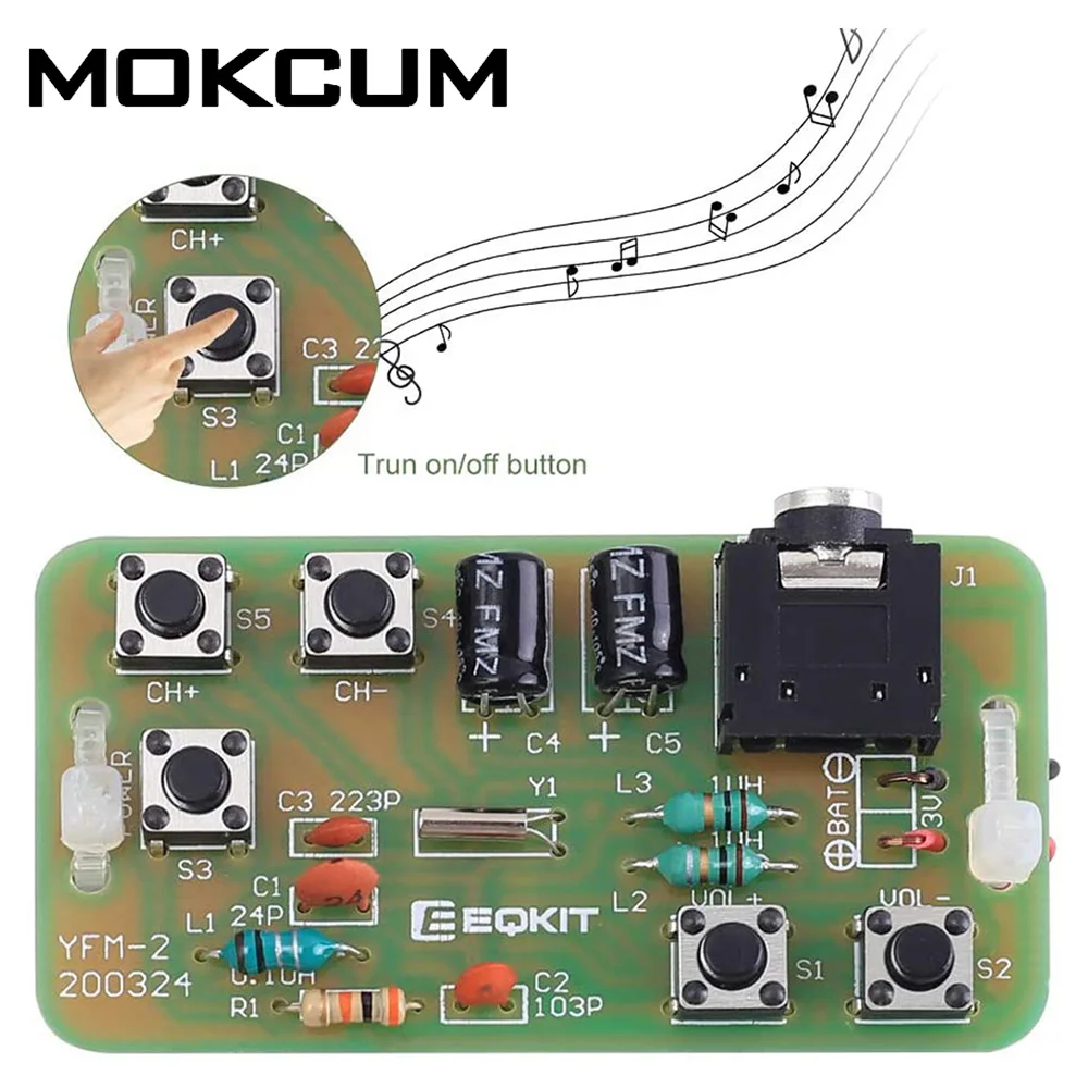 

76-108MHz FM Stereo Radio DIY Kit Wireless FM Radio Transmitter and Receiver Module Frequency Modulation Soldering Practice