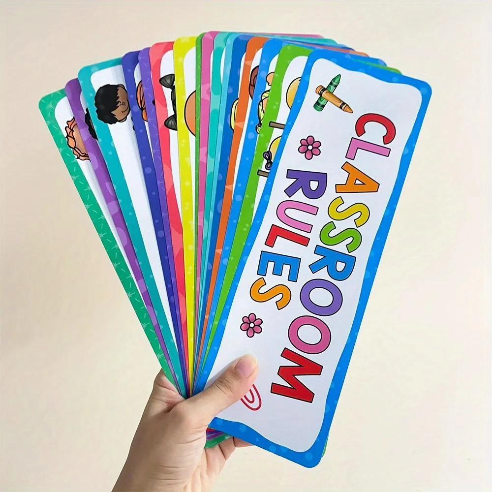 Educational Learning Toy 16 Pcs Classroom Rules Learning English Cards Bulletin Board Set Classroom Decor Behavior Rules Developing Teacher Teaching Aids