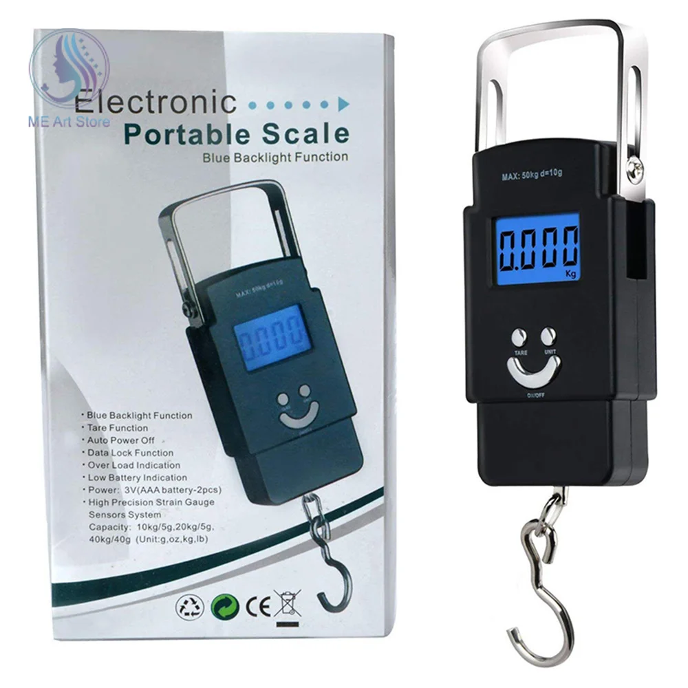 

LCD Digital Scale Electronic Hanging Fishing Luggage Balance with Backlight Fishing Weights Scale Luggage Scales Hook Scale