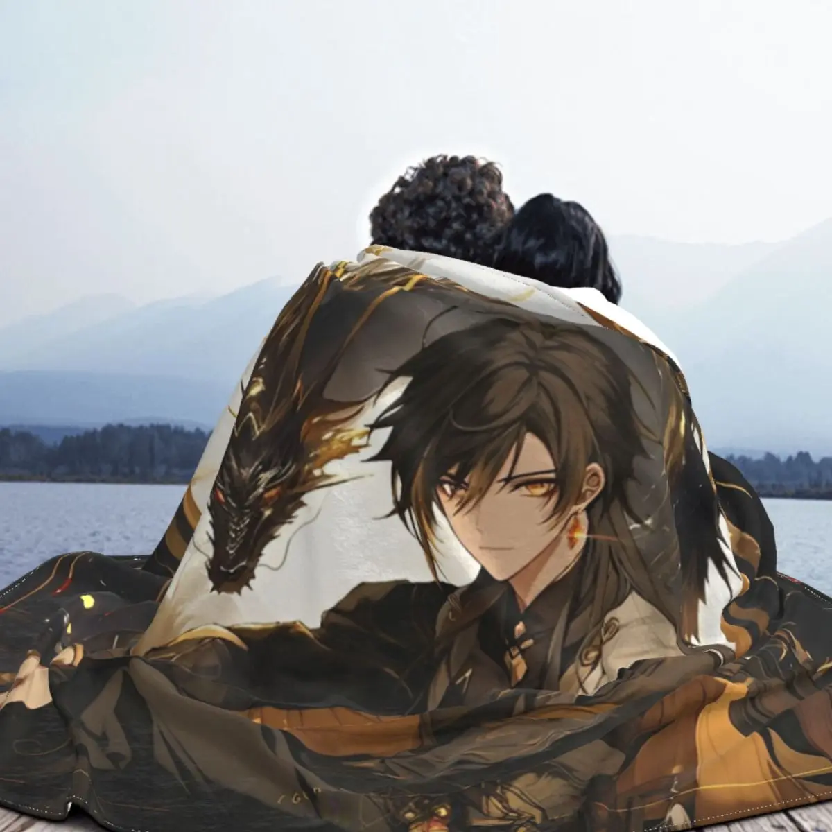 Genshin Impact Zhongli Blanket Flannel Textile Decor Anime Game Cartoon Portable Super Soft Throw Blanket for Home Car Quilt 4