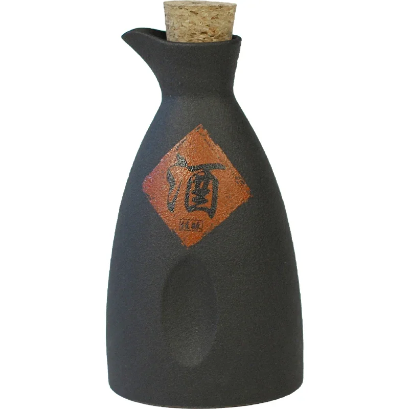 Japanese-Style Ceramic Sake Bottle Antique Yellow Rice Wine Jar Small Liquor Cup Traditional Design Decor Flagon for Home
