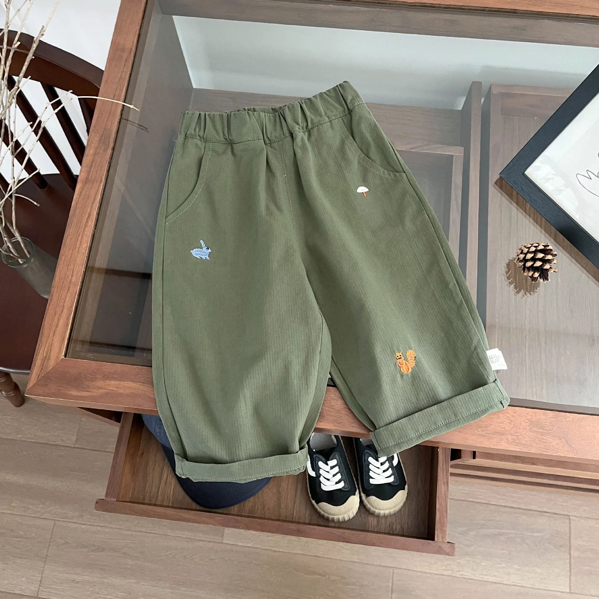 2025 Autumn New Baby Casual Pants Cartoon Embroidery Fashion Boys Versatile Trousers Infant Girl Loose Pants Children Clothes 5