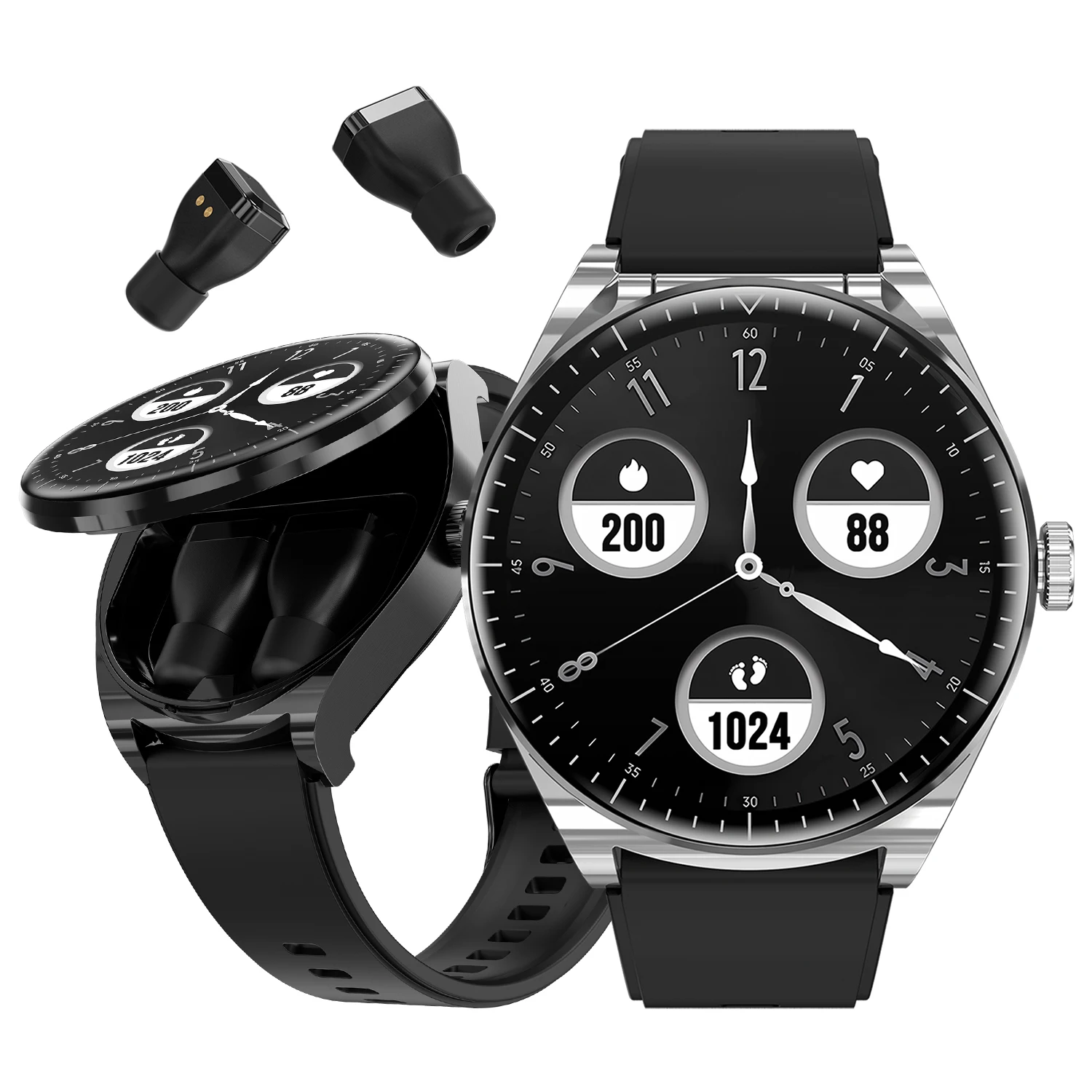 TWS Headphone Smart Watch Men Women NFC Function Sport Fitness Tracker Heart Rate Monitor Noise Reduction Earphone Smartwatch 1