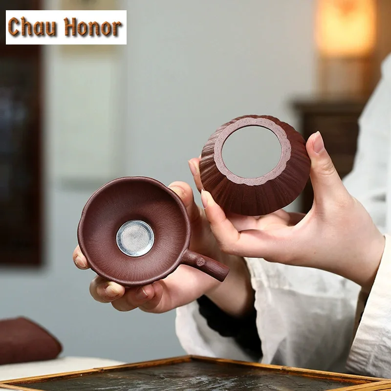 Handmade Yixing Purple Clay Tea Separator Infusor Creative Tea Strainer Dispenser Tea Soaking Tea Filter Tea Items Supplies Gift