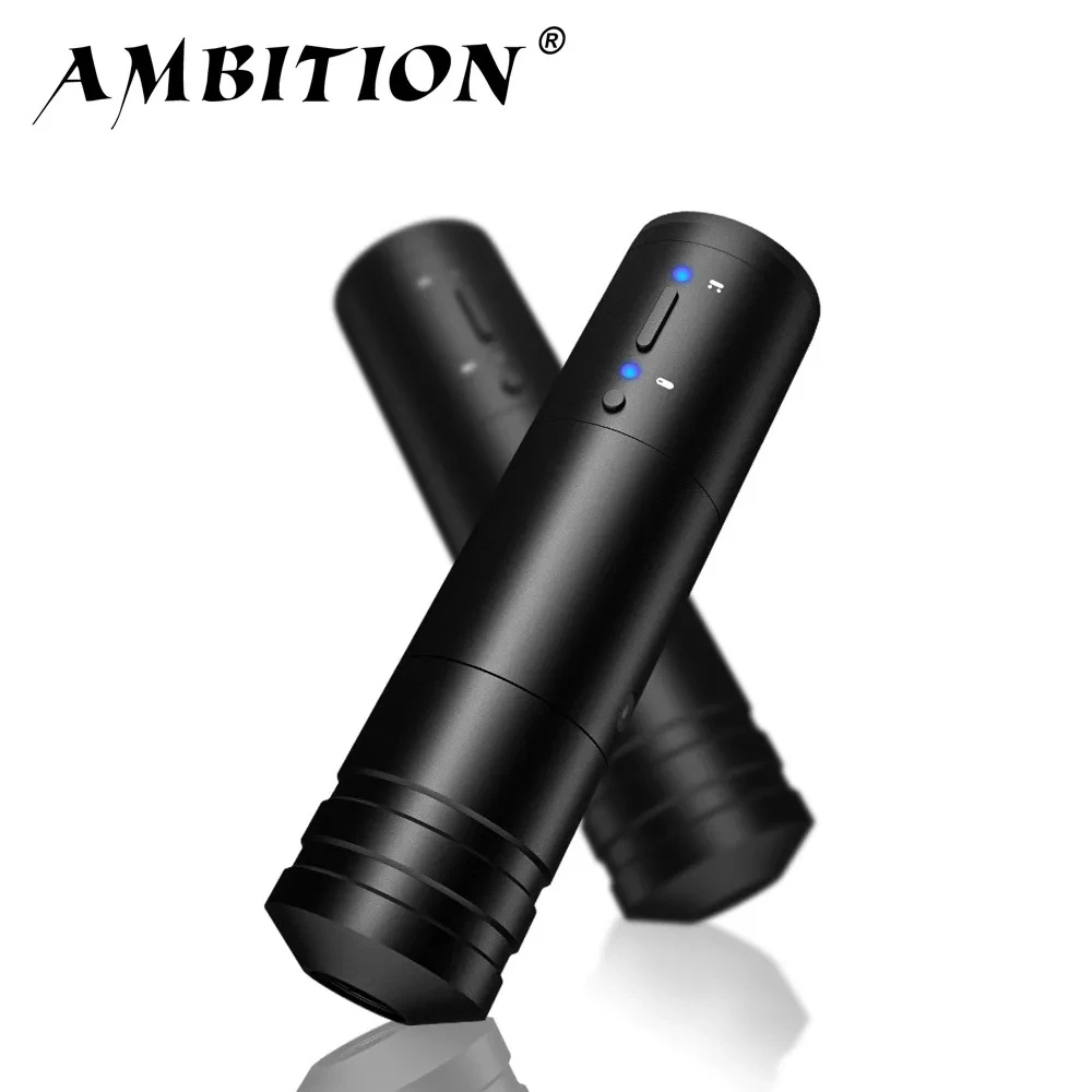 Ambition Ninja Portable Wireless Tattoo Pen Machine Powerful Coreless DC Motor 2400 mAh Lithium Battery for Artist Body