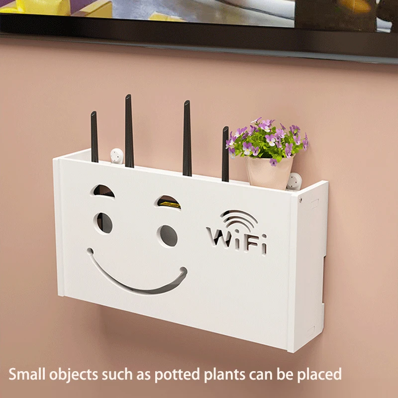 New Wireless Router Storage Living Room Socket Wifi Decoration Wall-mounted TV Set-top Box Rack Cable Power Organizer_voghion.com
