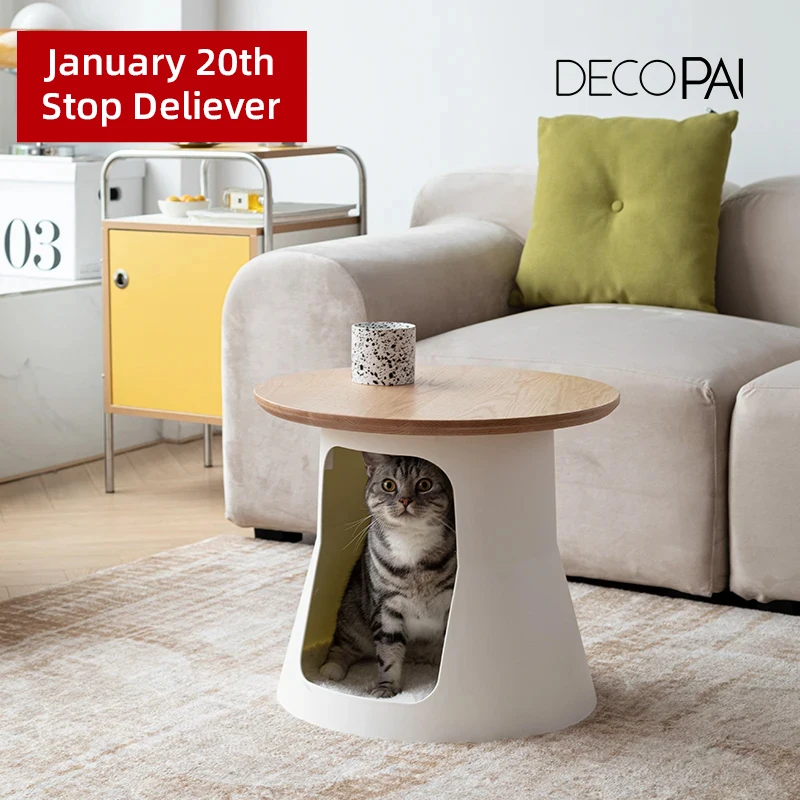 

Internet celebrity creative solid wood cat coffee table living room Nordic modern simple cat cage people and cats shared pet sof