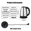 1.8L 220V Stainless Steel Electric Kettle Silver Black Base Separation Desion Rust-resistant Durable for Home During Travel 5