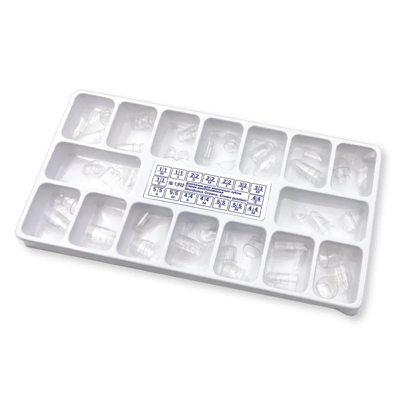 64Pcs/Box Dental Adult or Child Transparent Crowns Dentist Tools 1.910 1.912 Preformed Molar Tooth Crown 2