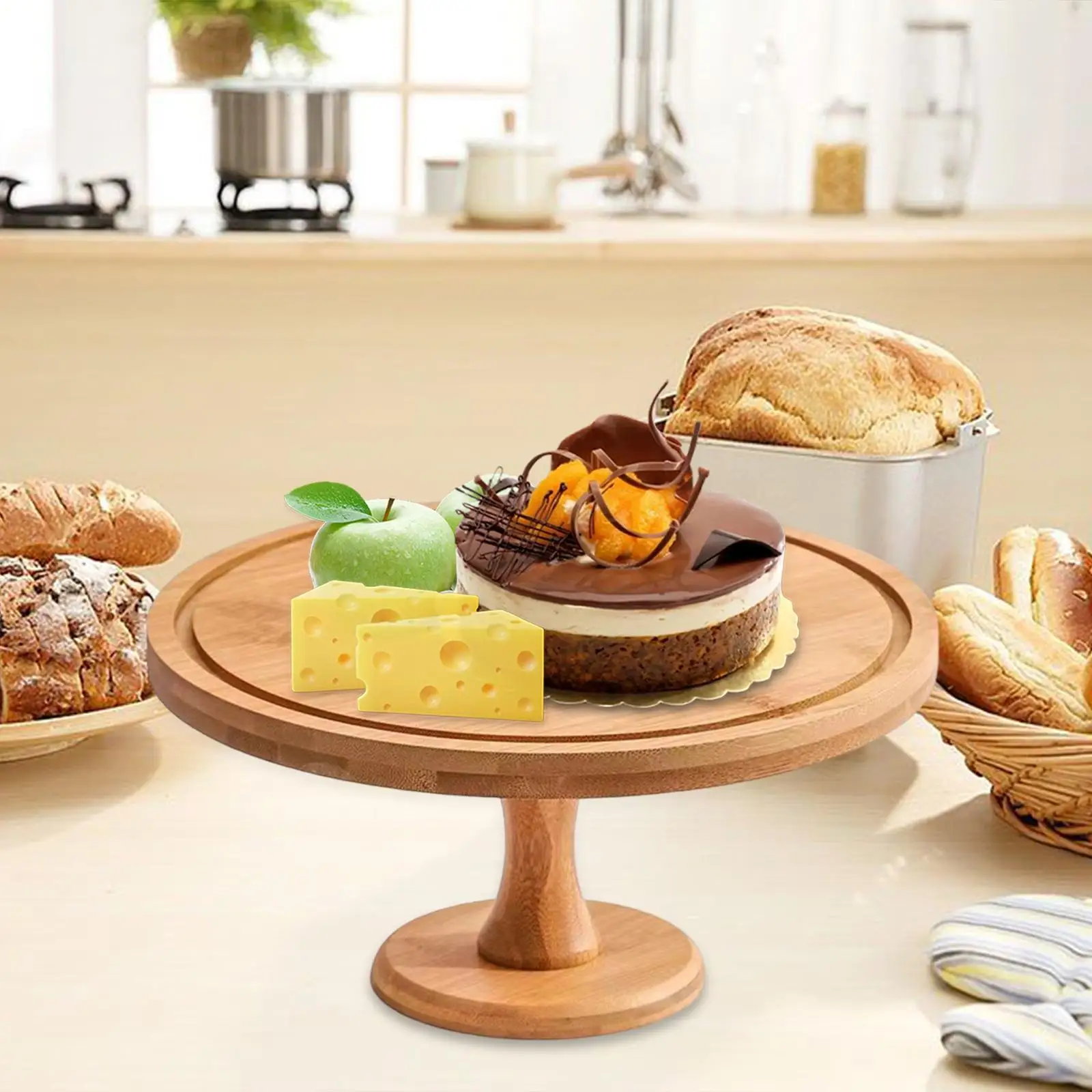 Cake Stand Pedestal Farmhosue Style Dessert Display Plates Serving Tray for Cakes Pies Dessert  Centerpiece Birthday