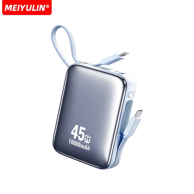 20000mAh 45W PD Power Bank 10000mAh Портативний кабель USB C Швидка зарядка Мобільний зовнішній акумулятор для ноутбука iPhone Samsung Xiaomi