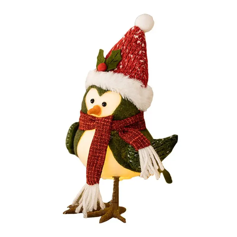

Светящаяся птица украшение с плюшевым шарфом праздничное светодиодное украшение птица вязаная плюшевая птица для рождественских украшений многоразовые