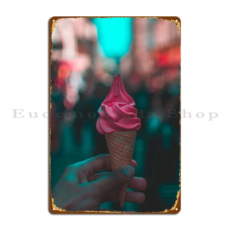 

Ice Cream Metal Plaque Poster Wall Decor Painting Party Club Print Poster Tin Sign Poster