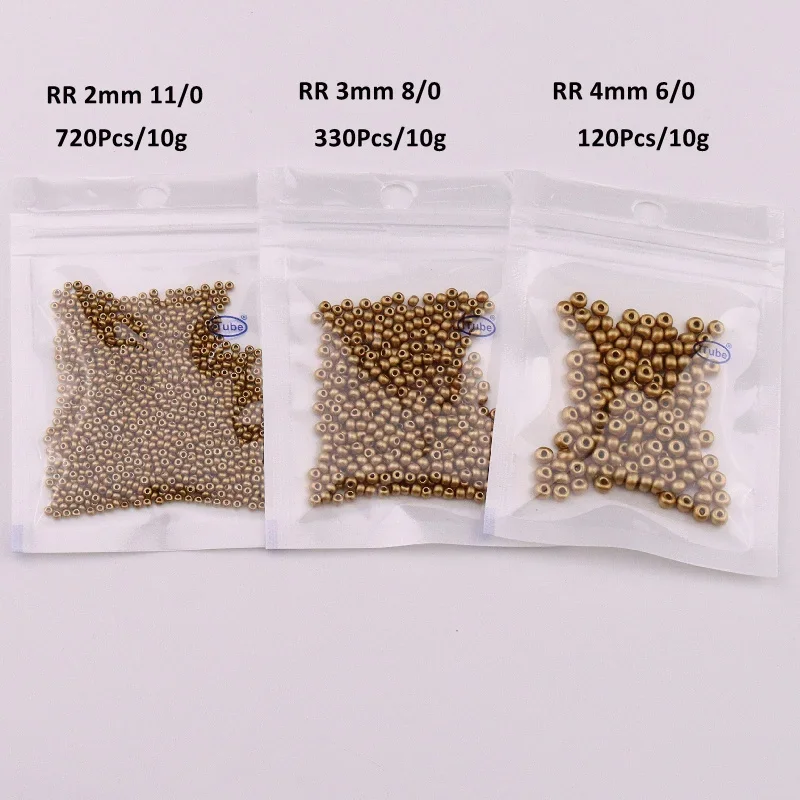 Description Picture 4 of item2mm 3mm 4mm Frosted Opaque Metallic Colors Glass Seedbeads Matte Round Spacer Rice Beads For Diy Jewelry Making Garments Sewing