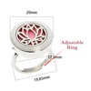 Flower of Life Stainless Steel 20mm Diffuser Locket Finger Ring Resizable Essential Oils Aromatherapy Ring Free 10Pads Dropship 2