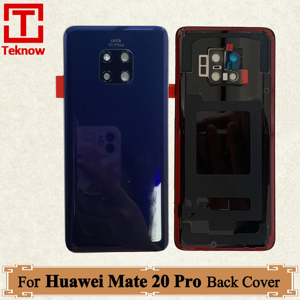 Huawei Mate 20 Pro 후면 배터리 커버 패널 하우징 도어 후면 케이스 (카메라 렌즈 교체 포함) 용 기존 새 후면 유리