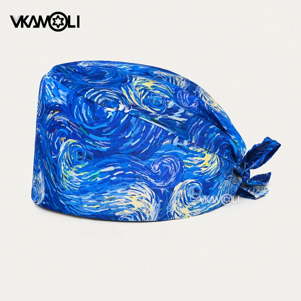 

Beautiful blue starry sky Printed Surgical Hat scrub cap medical dentistry doctors scrub hats gorros enfermeria mujer