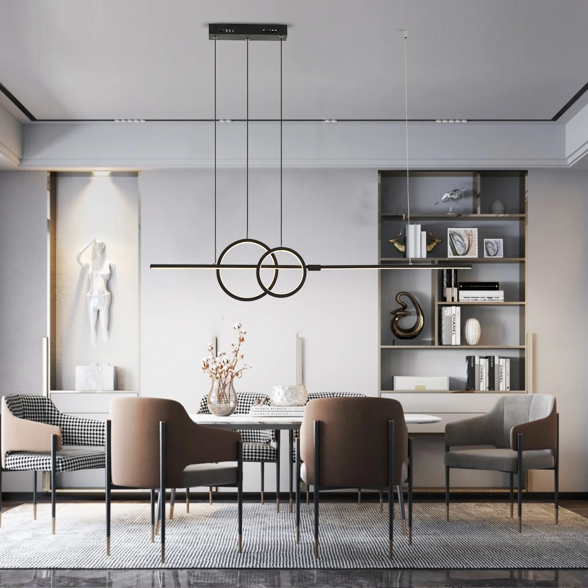 Nordic Style Pendant Lights LED for Living Kitchen Dining Room Hanging Pendant Lamp Smart Home Alexa  Indoor Lighting Fixture 3
