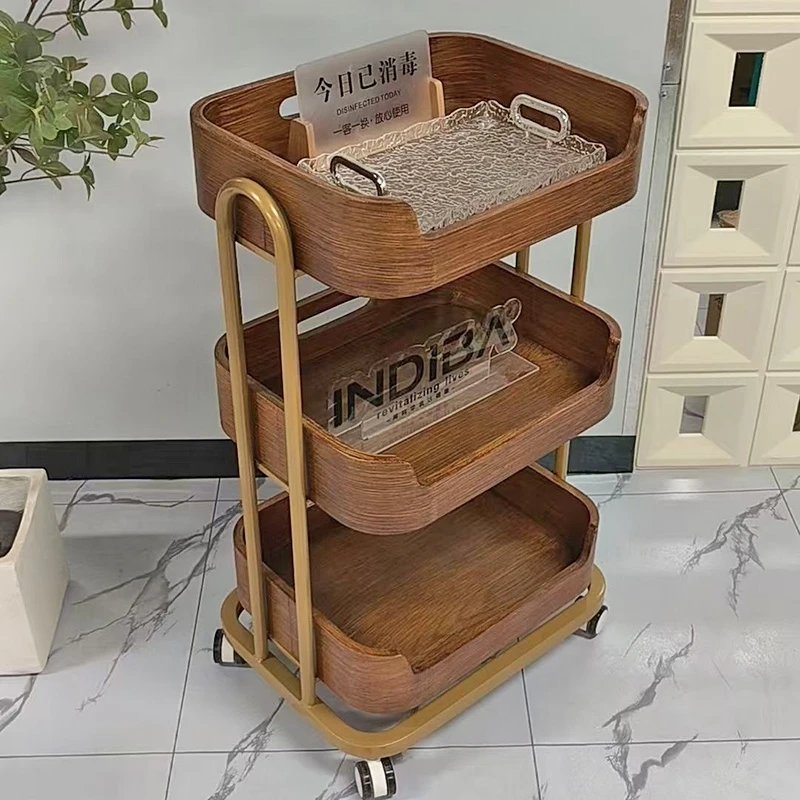 Carrello da salone portatile semplice Carrello portaoggetti girevole glamour Carrello di bellezza Carrello moderno di lusso Carritos Organizadores Mobili da salone - immagine 5