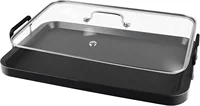 NEW NEW 2 Burner Griddle Pan with Glass Lid,Stove Top Flat Griddle for Glass Stove Top,Aluminum Pancake Griddle,Non-Stick Griddl 1