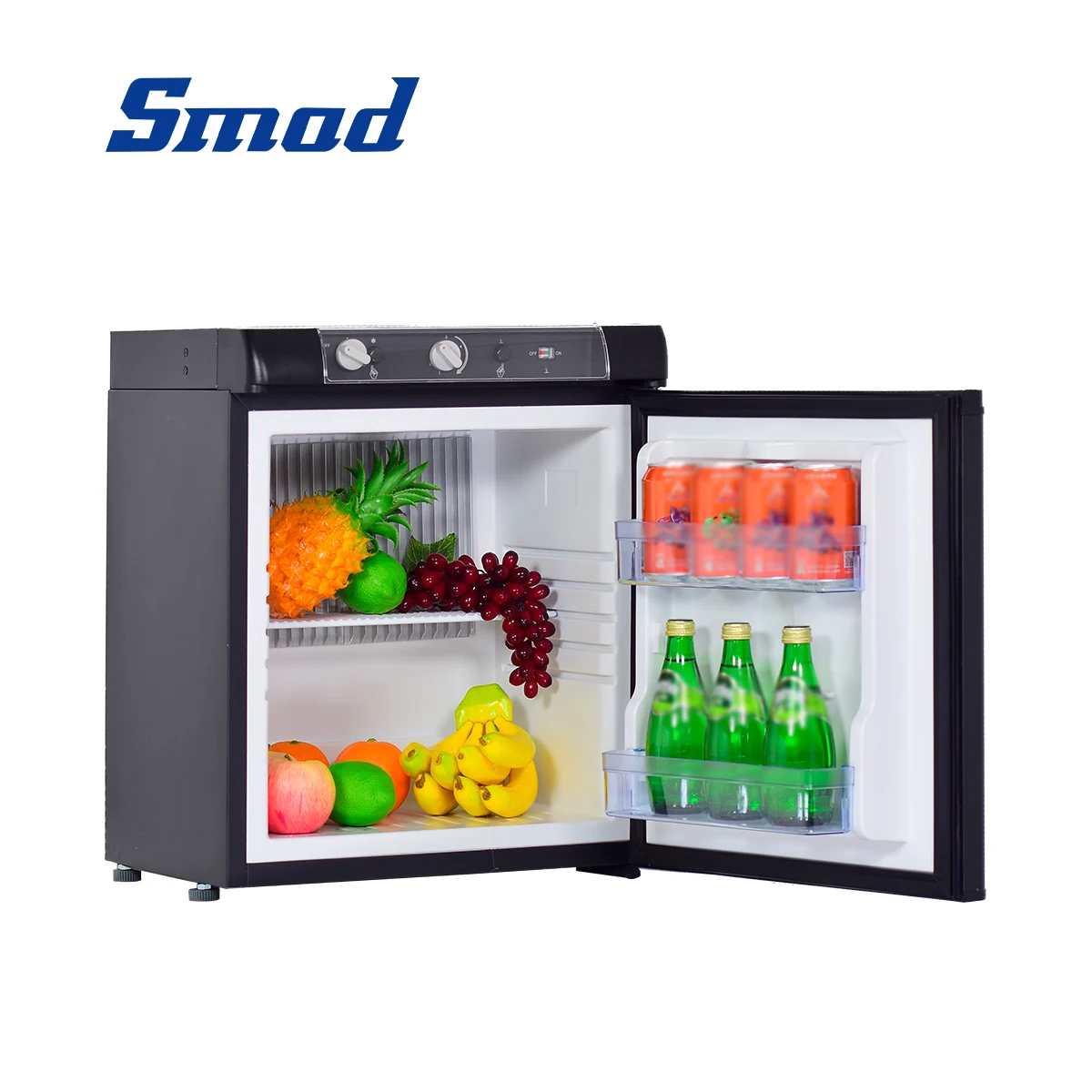  Smad Mini Fridge with Lock Compact Refrigerator for Bedroom  Dorm Office No Noise,12V/110V,1.0 Cubic Feet, Black : Home & Kitchen