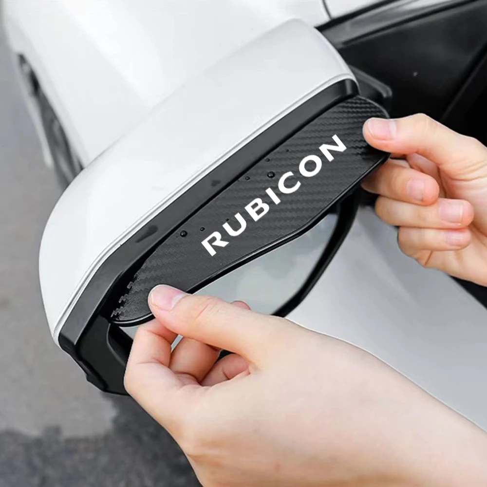 2Pcs Carbon Fiber Car Rearview Mirror Eyebrow Rain Cover for Jeep Wrangler Unlimited JK JL CJ RUBICON car accessories
