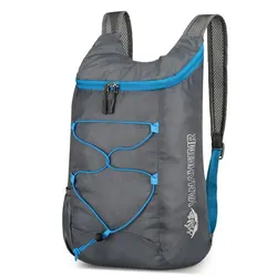 Versatile Outdoor Waterproof Nylon Folding Backpack for Camping, Hiking, and Travel (Gray)