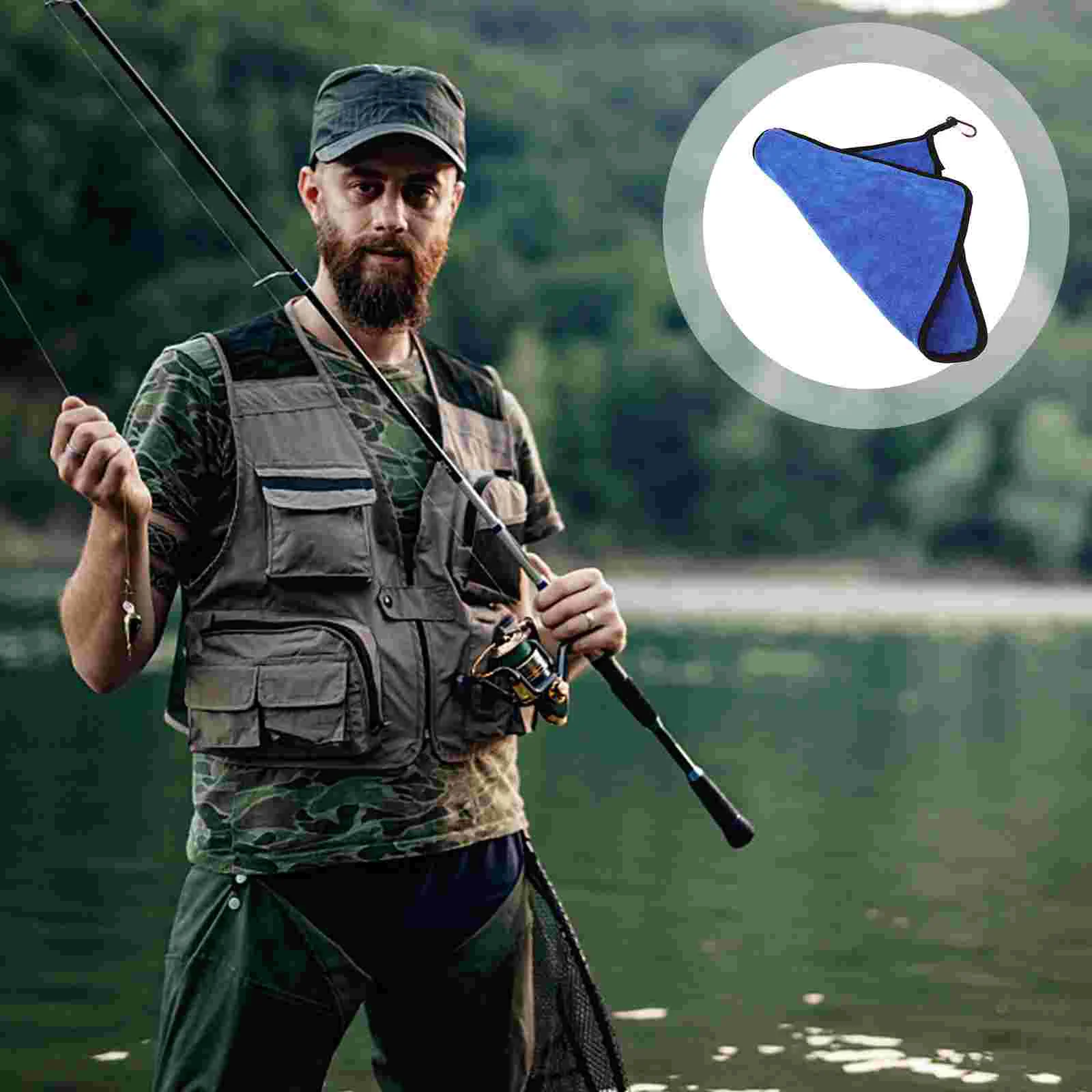 

Catch Fish Towel Skidproof Fishing Towel Anti-Fishbone Towel Pole Cloth Cue Cleaner Cloth Cleansing Wipe for Fishing Hunting