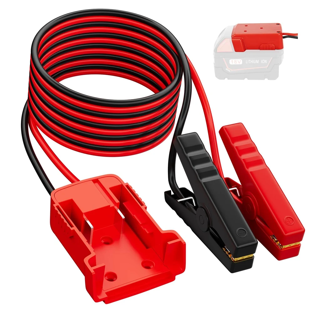 Jumper Cable Clamps for Milwaukee M18 18V Battery Jumper Starter,8AWG Portable Battery Starter for Power Tool