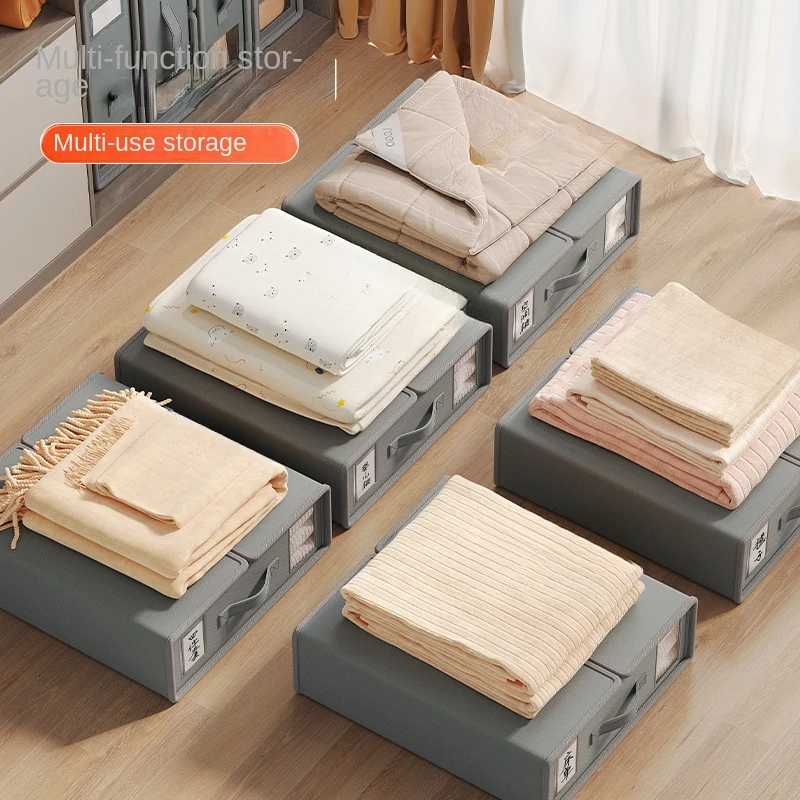 Oxford Cloth Bed Sheet Storage Box Fabric Clothing Four-piece Set Storage Wardrobe Quilt Cover Blanket Storage Box 6