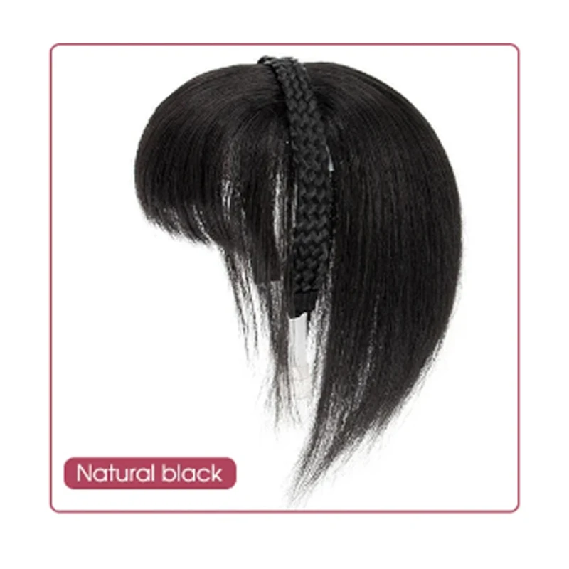 H&STAR Synthetic  Bangs Headband  Hair Extension Fake Fringe Natural Hair Clip on Hairpieces Women Invisible Natural Clip