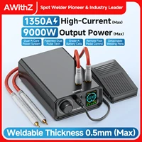 Soudeuse par points Awithz 9000W haute puissance, portable, à pédale, 1350A, réglable, pour bricolage, batterie 18650 1
