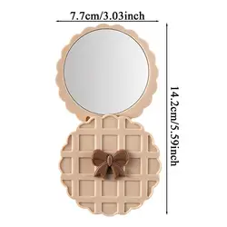Compact High - Quality Glass Makeup Mirror - Portable Solid Color Design (B)