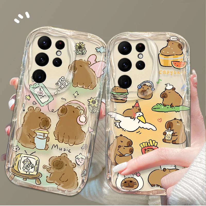 Charming Cartoon Capybara Wave Phone Case