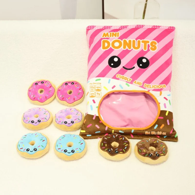 Cute Plush Snacks Puffs Toy Stuffed Soft A Bag Of Doughnut Spicy Stick Long Bread Pillow Creative Kids Toys Gift For Children 3