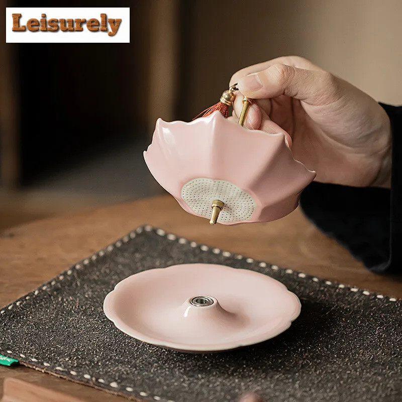 Creative Ru Kiln Spin Umbrella Tea Filter Group Tea Making Tool Ice Cracked Glaze Tea Pet Play Household Kung Fu Set Accessories