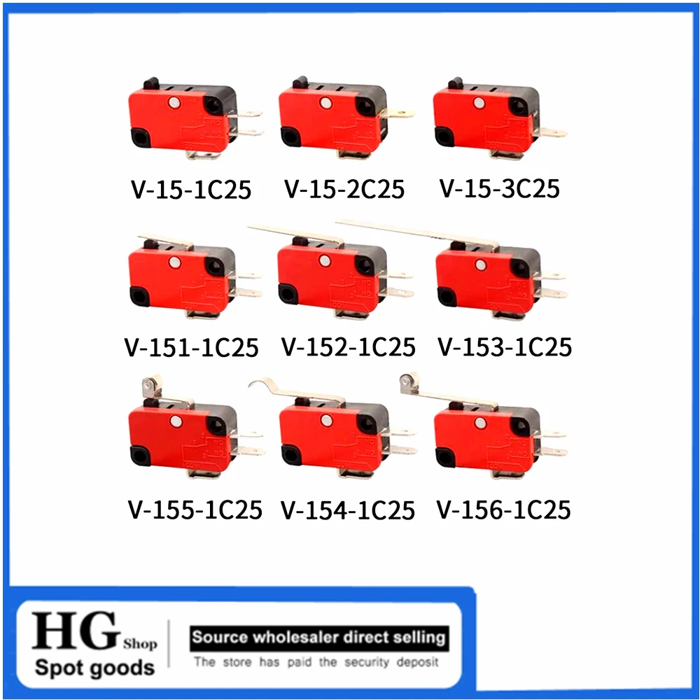 10pcs Mikrosc halter Hub End schalter V-15-1C25 V-151-1C25 V-152-1C25 V-153-1C25 V-155-1C25 V-156-1C25 rolle lange Griffsc halter – Detail 5