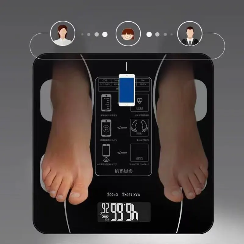 Intelligent Body Fat Scale Charging Electronic Weighing Scale Household Bluetooth Adult Fat Weigh